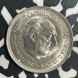 1957(60) Spain 5 Pesetas Lot#T3713 High Grade! Beautiful!
