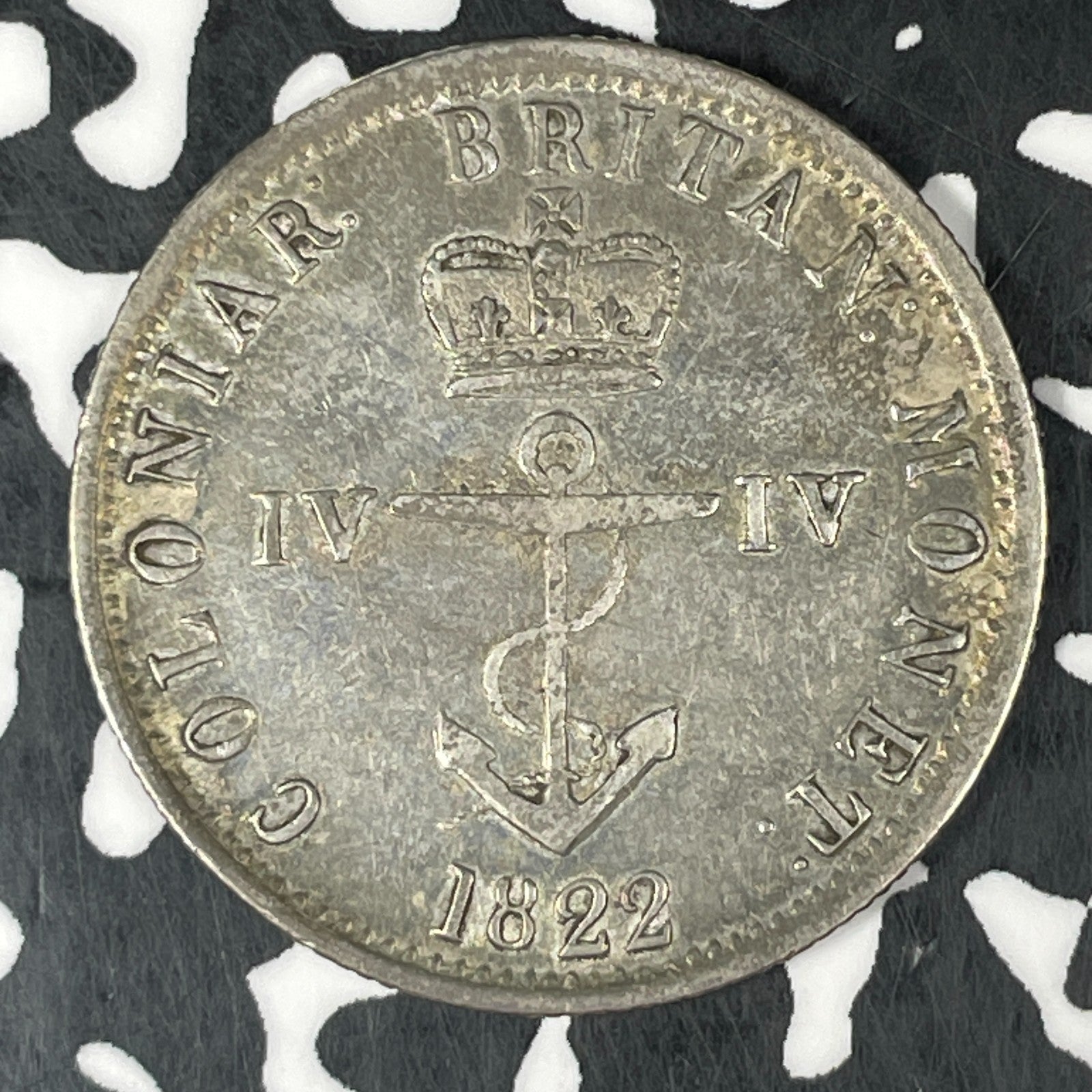 1822 British West Indies 1/4 Dollar Anchor Money Lot#JM0430 Silver! Nice!