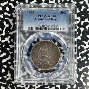 1853 U.S. Seated Liberty 50 Cents Half Dollar PCGS XF40 Lot#G1069 Silver!