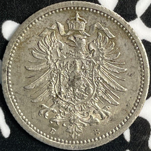 1874-B Germany 20 Pfennig Lot#E0157 Silver! High Grade! Beautiful!