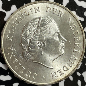 1964 Netherlands Antilles 2 1/2 Gulden Lot#D6953 Large Silver Coin!