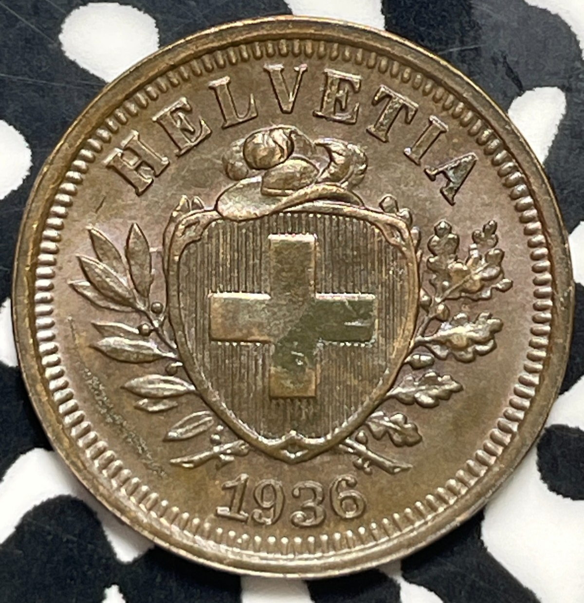 1936-B Switzerland 1 Rappen Lot#T9923 High Grade! Beautiful!