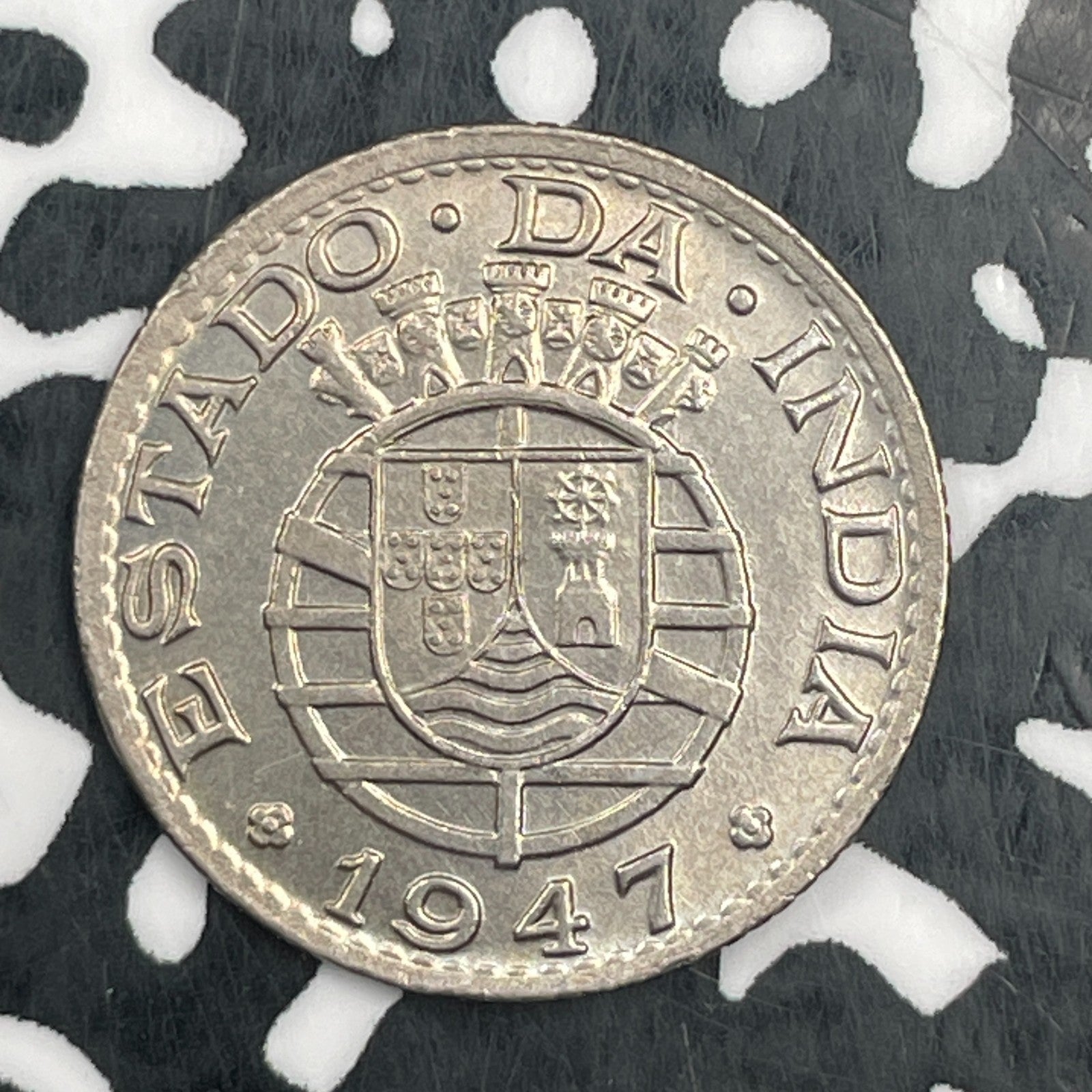 1947 Portuguese India 1/4 Rupia Lot#N0775 High Grade! Beautiful!
