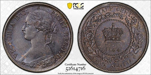 1864 Nova Scotia 1/2 Cent PCGS MS62BN Lot#G729 Nice UNC!