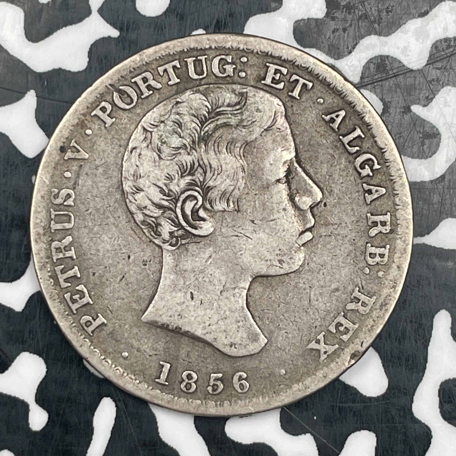 1856 Portugal 500 Reis Lot#N3194 Silver!