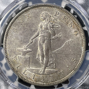 1903-S U.S. Philippines 1 Peso PCGS AU55 Lot#G9371 Silver!