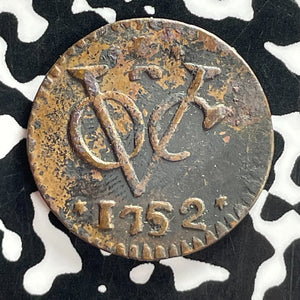 1752 Netherlands East Indies Zeeland 1 Duit Lot#T7440