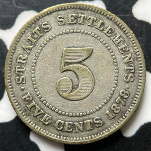 1878 Straits Settlements 5 Cents Lot#JM8998 Silver! Scarce!