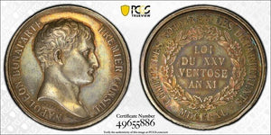 "1840" France Committee Of Notaries Medal PCGS SP58 Lot#G8557 Silver!