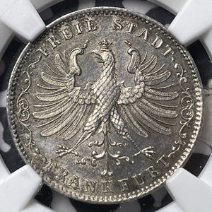 1849 Germany Frankfurt 1/2 Gulden NGC MS61 Lot#G7475 Silver! Nice UNC!