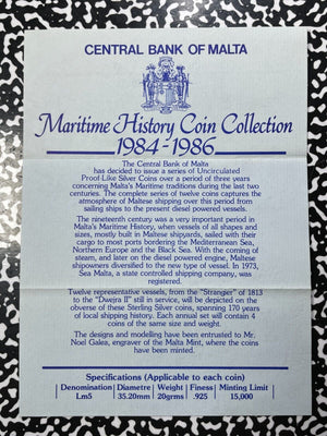 (1984-86) Malta 4x Coin Maritime History Mint Set Lot#B1985 Silver! With Case