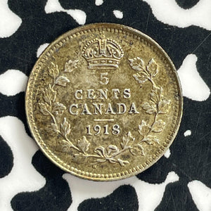 1918 Canada 5 Cents Lot#C1223 Silver!