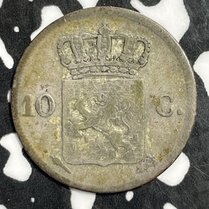 1827 Netherlands 1/10 Gulden Lot#E3855 Silver!