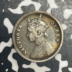 1862 India 1/4 Rupee Lot#T6383 Silver!