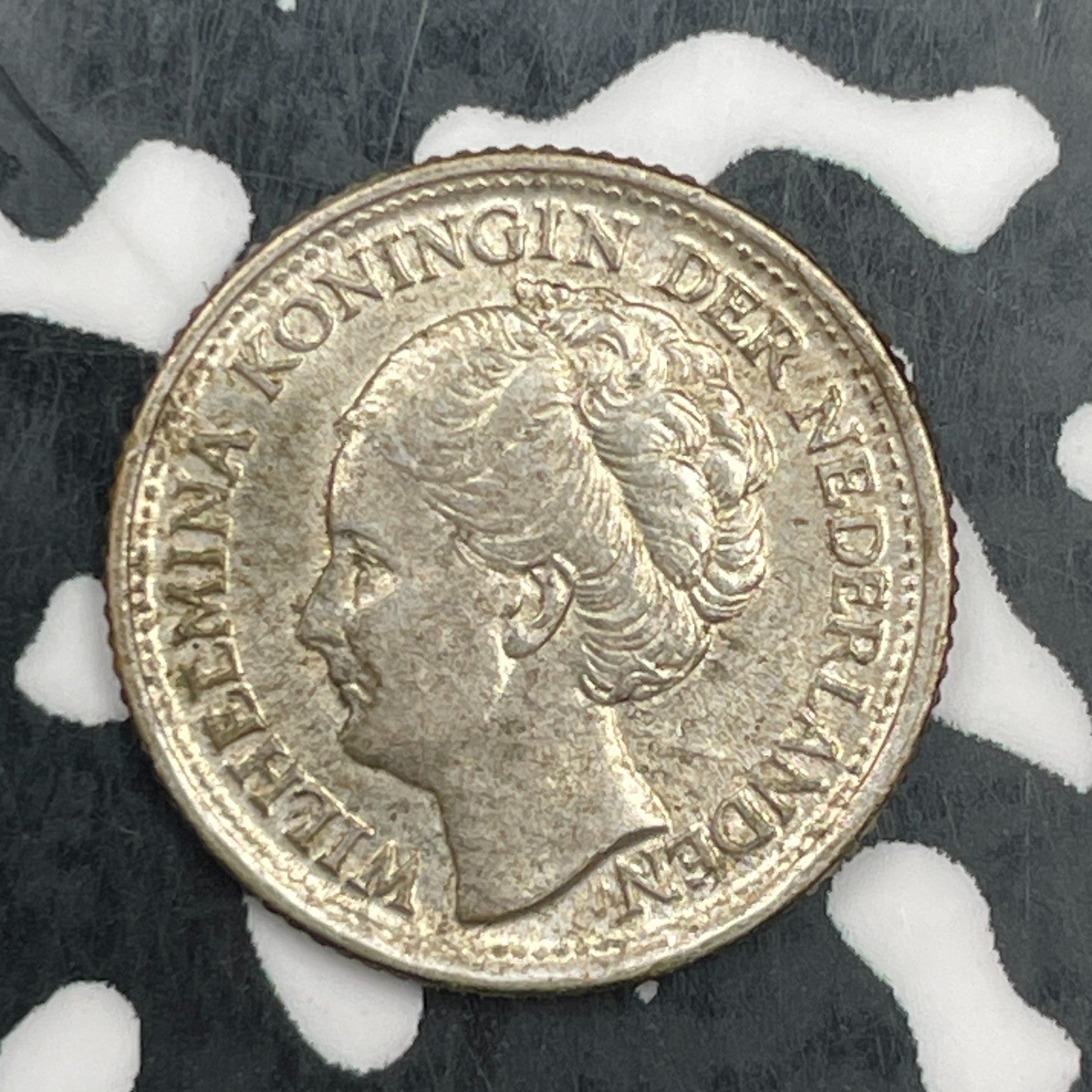 1943 Netherlands 10 Cents Lot#F9423 Silver! High Grade! Beautiful!