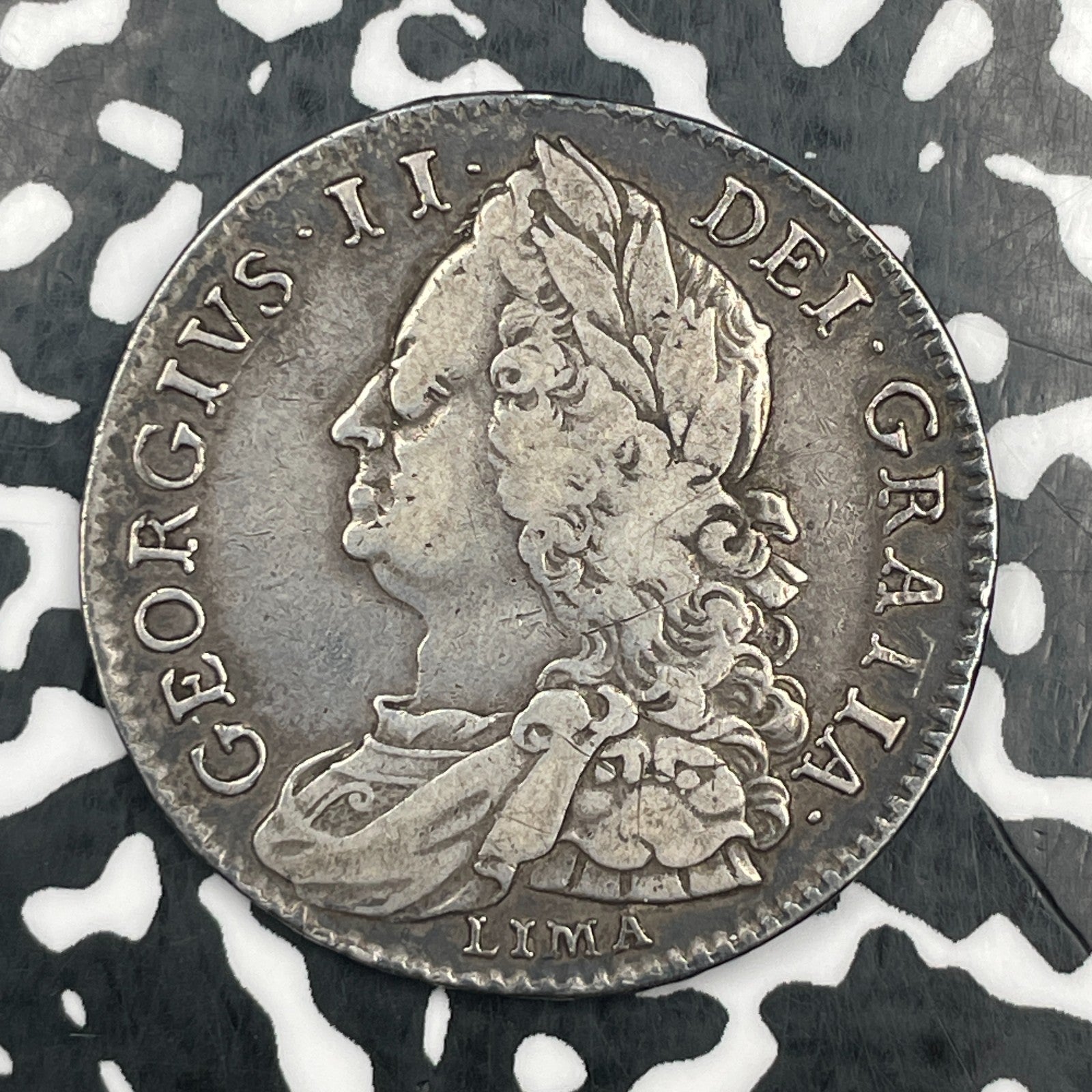 1746-Lima Great Britain George II 1/2 Crown Lot#JM1963 Silver!