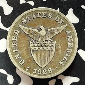 1928-M U.S. Philippines 20 Centavos Lot#T5237 Silver! Mule