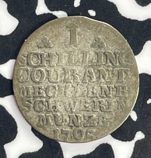 1795 Germany Mecklenberg-Schwern 1 Schilling Lot#T8607