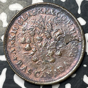 (1837) Lower Canada 1/2 Penny Token Lot#JM8209 Beautiful Detail, Obv. Lam. Flaw