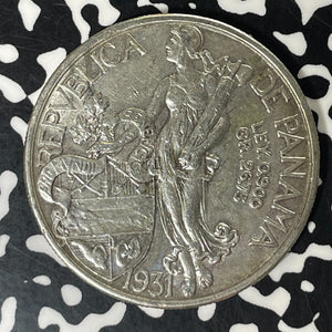 1931 Panama 1 Balboa Lot#T5939 Large Silver Coin!