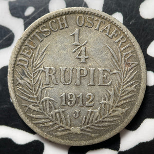 1912-J German East Africa 1/4 Rupie Lot#MK199 Silver!