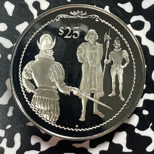 1992 British Virgin Islands $25 Dollars Lot#T4631 Large Silver Coin! Proof!