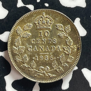 1936 Canada 10 Cents Lot#T7776 Silver! High Grade! Beautiful!