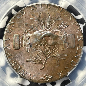 1793 G.B. Staffordshire Leek Conder 1/2 Penny Token PCGS MS63BN Lot#G7276 DH-15