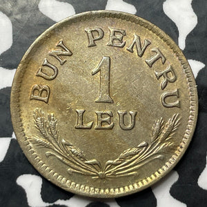 1924 Romania 1 Leu Lot#E6553 Nice!