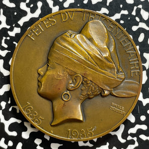 1935 French Guiana Tercentenary Medal By E. Monier Lot#OV1622 62mm