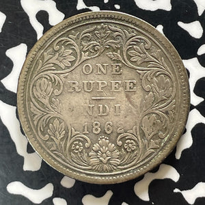 1862 India 1 Rupee Lot#T5695 Silver!