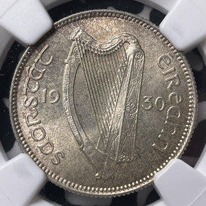 1930 Ireland 1 Shilling NGC MS65 Lot#G8961 Silver! Gem BU!