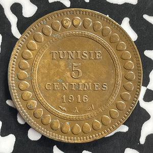 1916-A Tunisia 5 Centimes Lot#C0192