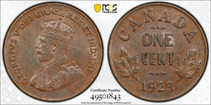 1923 Canada Small Cent PCGS AU55 Lot#G8027 Key Date!