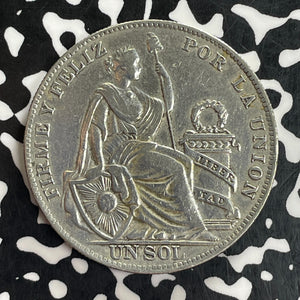 1934 Peru 1 Sol Lot#C0993 Large Silver!