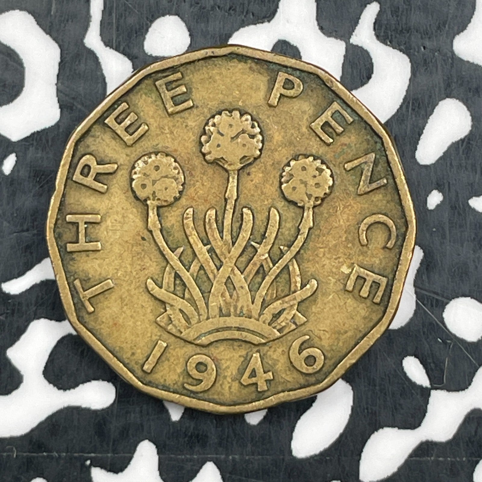 1946 Great Britain 3 Pence Threepence Lot#N2126 Key Date!
