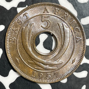 1957 East Africa 5 Cents Lot#T2935 High Grade! Beautiful!