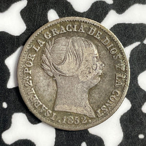 1852 Spain 1 Real Lot#E2110 Silver!