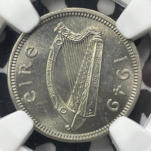 1949 Ireland 3 Pence Threepence NGC MS65 Lot#G8953 Gem BU!