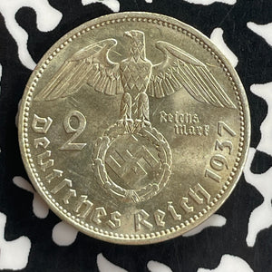 1937-A Germany 2 Mark Lot#T7743 Silver! High Grade! Beautiful!