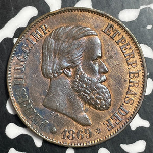 1869 Brazil 20 Reis Lot#T2613 Beautiful Detail, Deposits