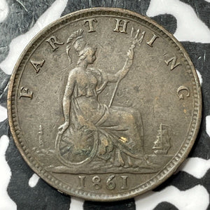 1861 Great Britain Farthing Lot#D7806