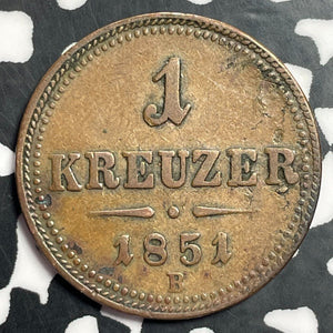 1851-B Austria 1 Kreuzer Lot#E7260