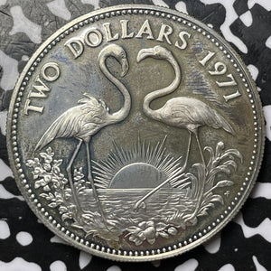 1971 Bahamas $2 Dollars Lot#D7501 Large Silver Coin! Proof!