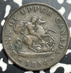 1854 Bank of Upper Canada Half Penny 1/2 Penny Token Lot#T9868