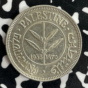 1935 Palestine 50 Mils Lot#C1092 Silver! Nice!