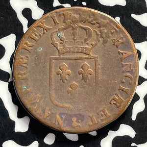 1782 France 1 Sol Lot#T9527