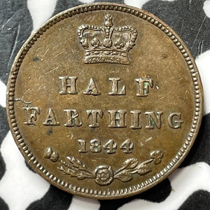 1844 Great Britain 1/2 Farthing Half Farthing Lot#D7055 Nice!