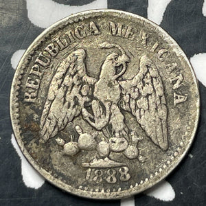 1888-Mo M Mexico 5 Centavos Lot#E8204 Silver!