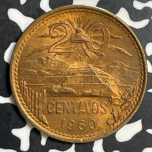 1960 Mexico 20 Centavos Lot#E7391 High Grade! Beautiful!